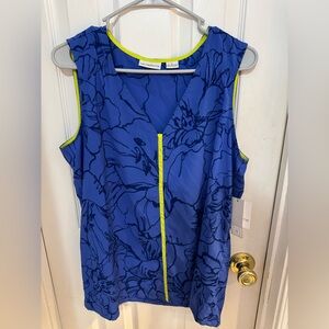 Liz Claiborne Blue Floral Sleeveless Top